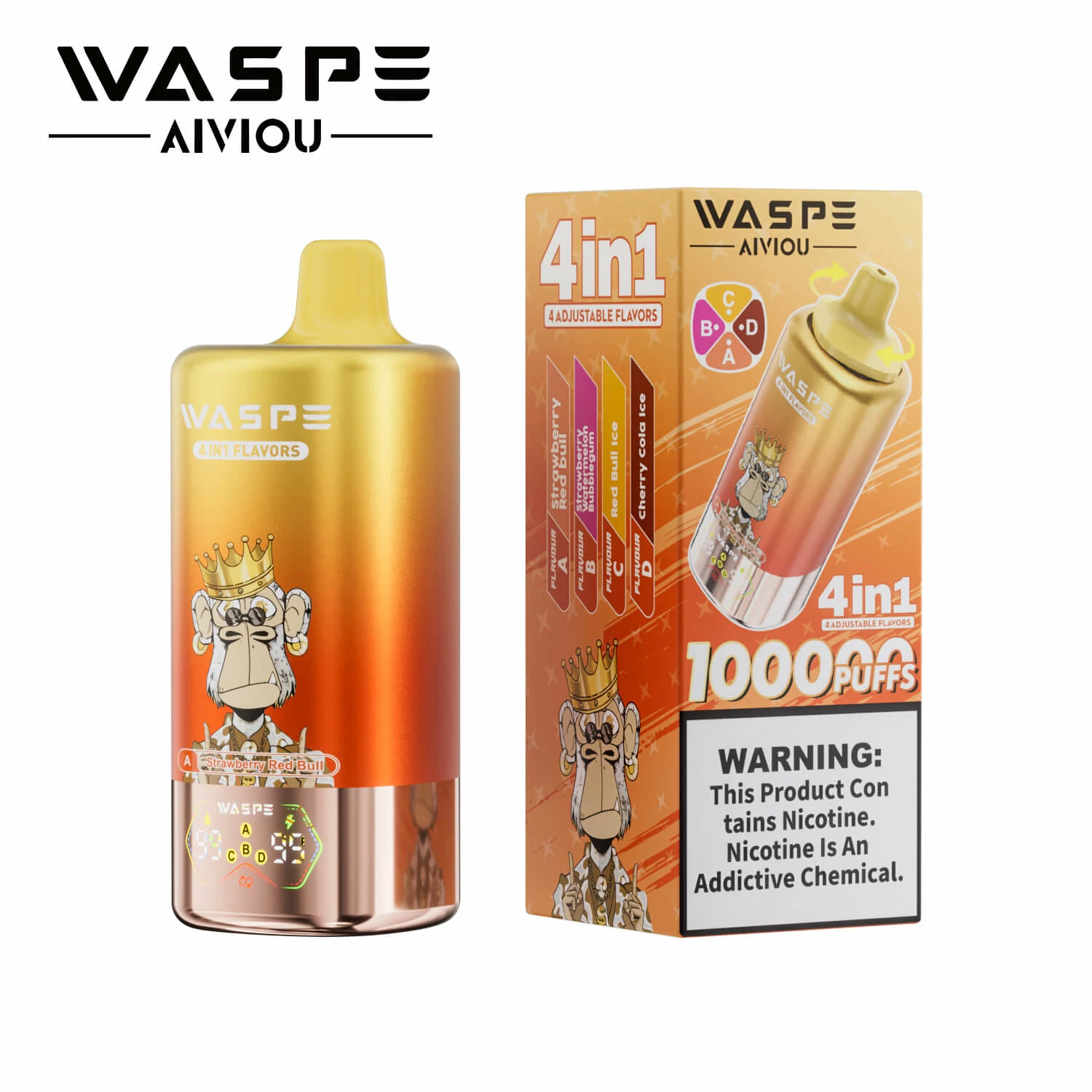 WASPE AIVIOU 100000パフ 4-in-1 使い捨て電子タバコ 画像11