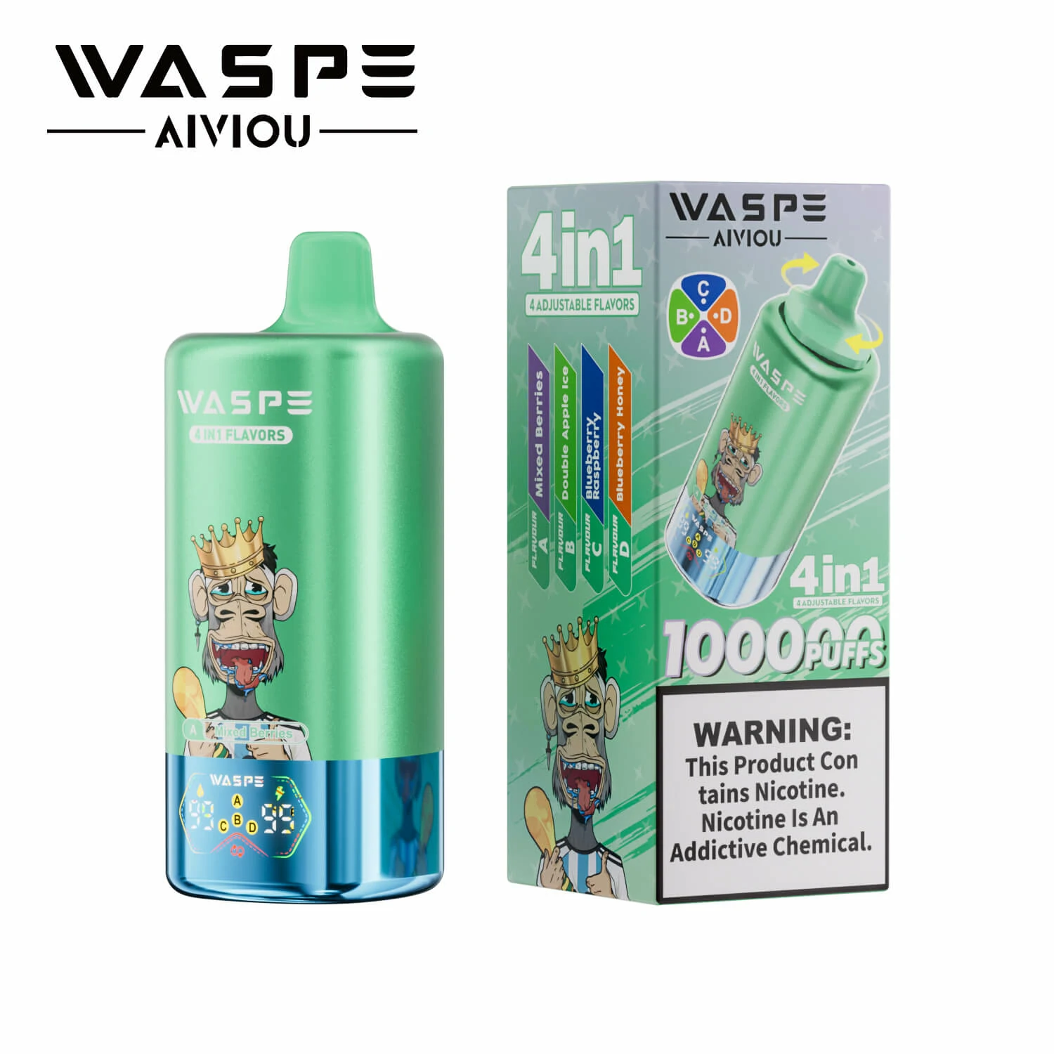 WASPE AIVIOU 100000パフ 4-in-1 使い捨て電子タバコ 画像10