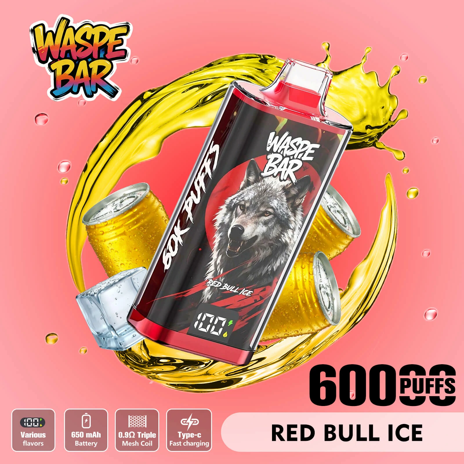 WASPE Bar 60000パフ 3-in-1 使い捨て電子タバコ