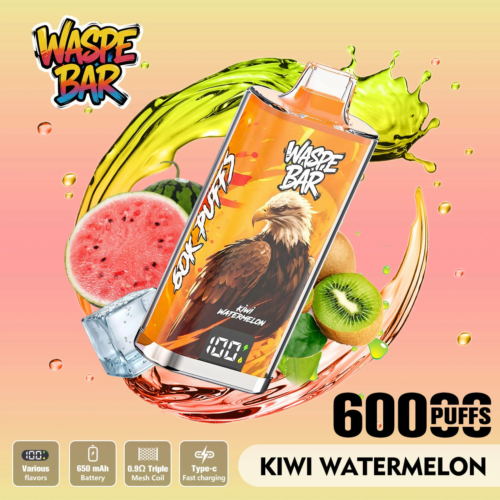 WASPE Bar 60000パフ 3-in-1 使い捨て電子タバコ 画像4
