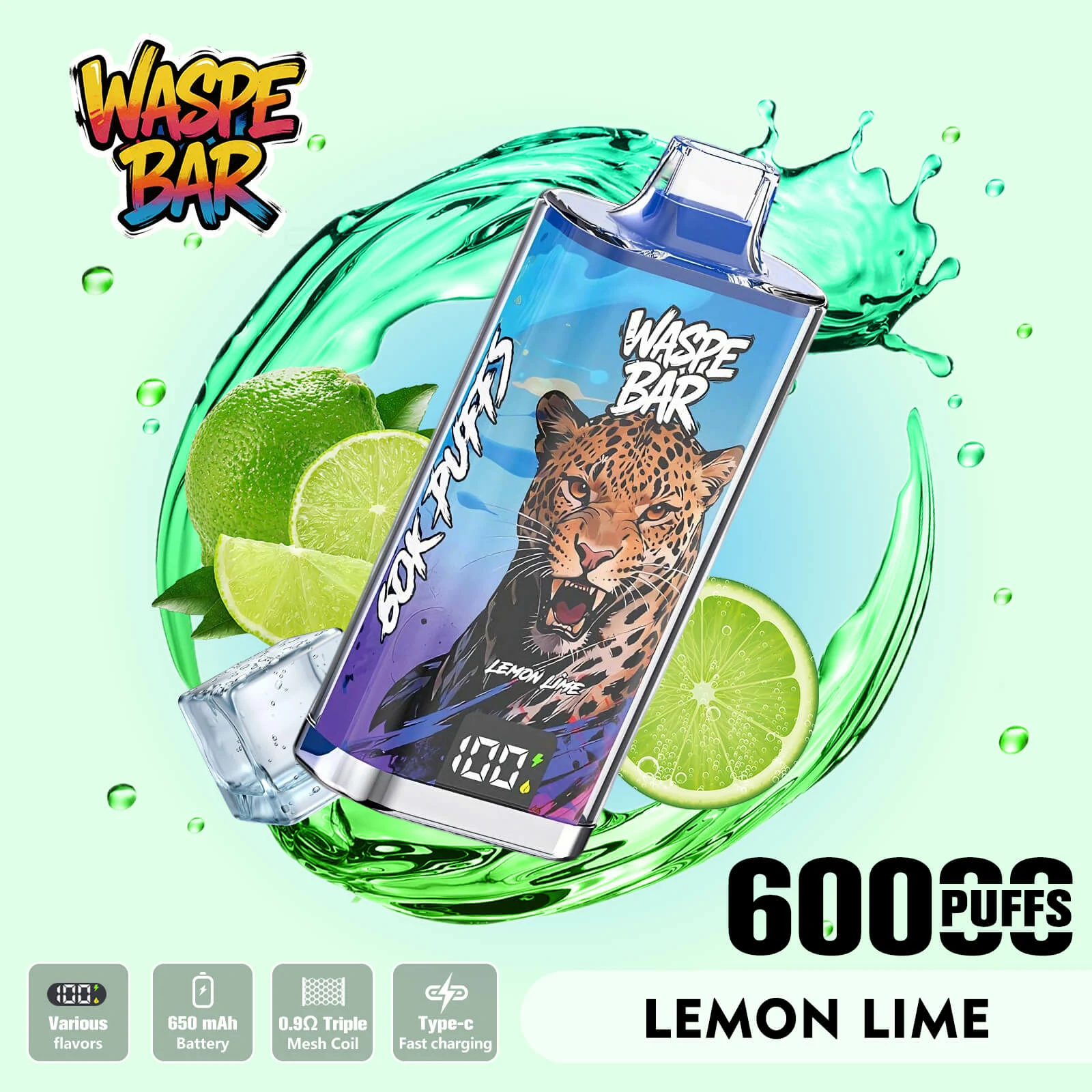 WASPE Bar 60000パフ 3-in-1 使い捨て電子タバコ 画像5