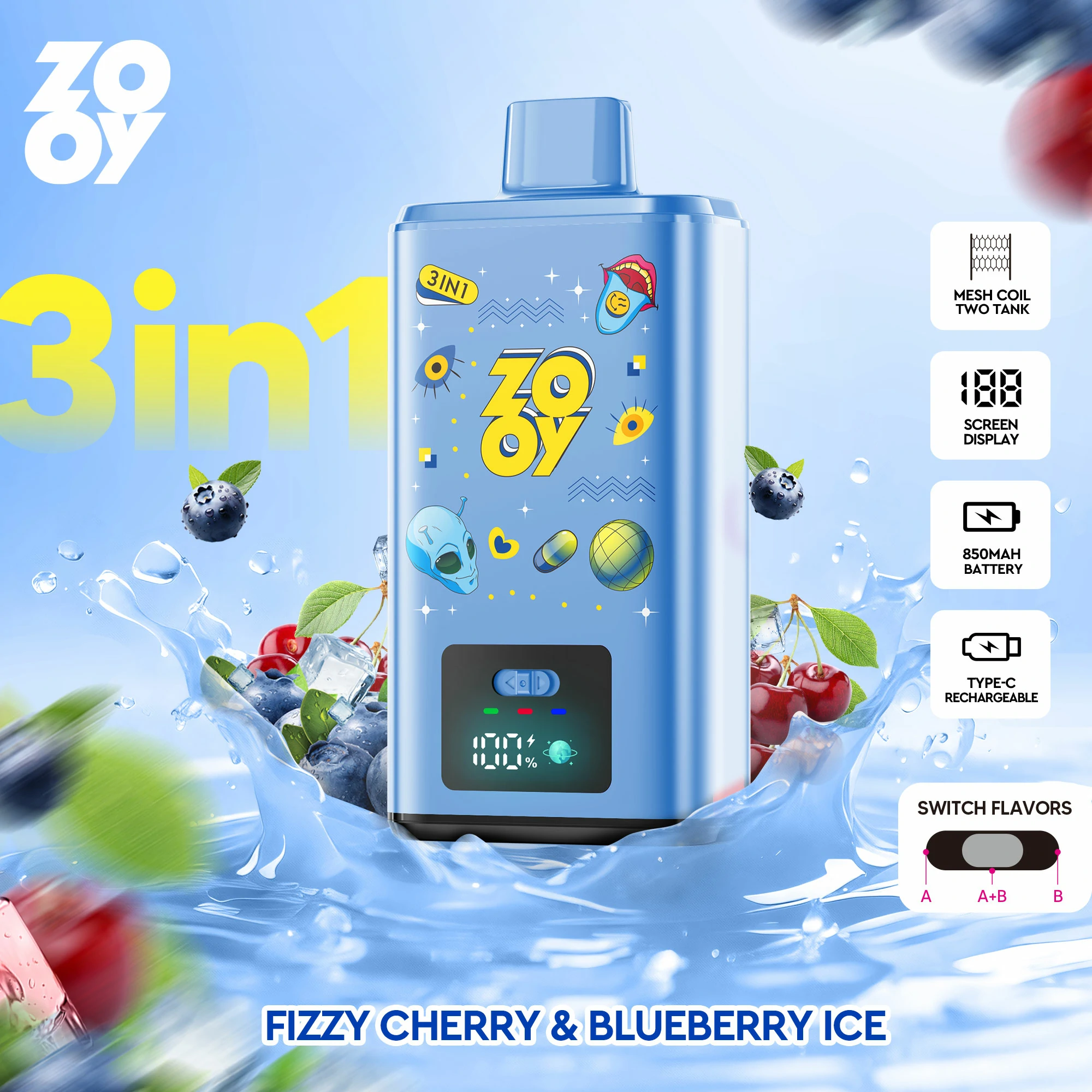 Zooy 150000パフ 3-in-1 使い捨て電子タバコ 画像4