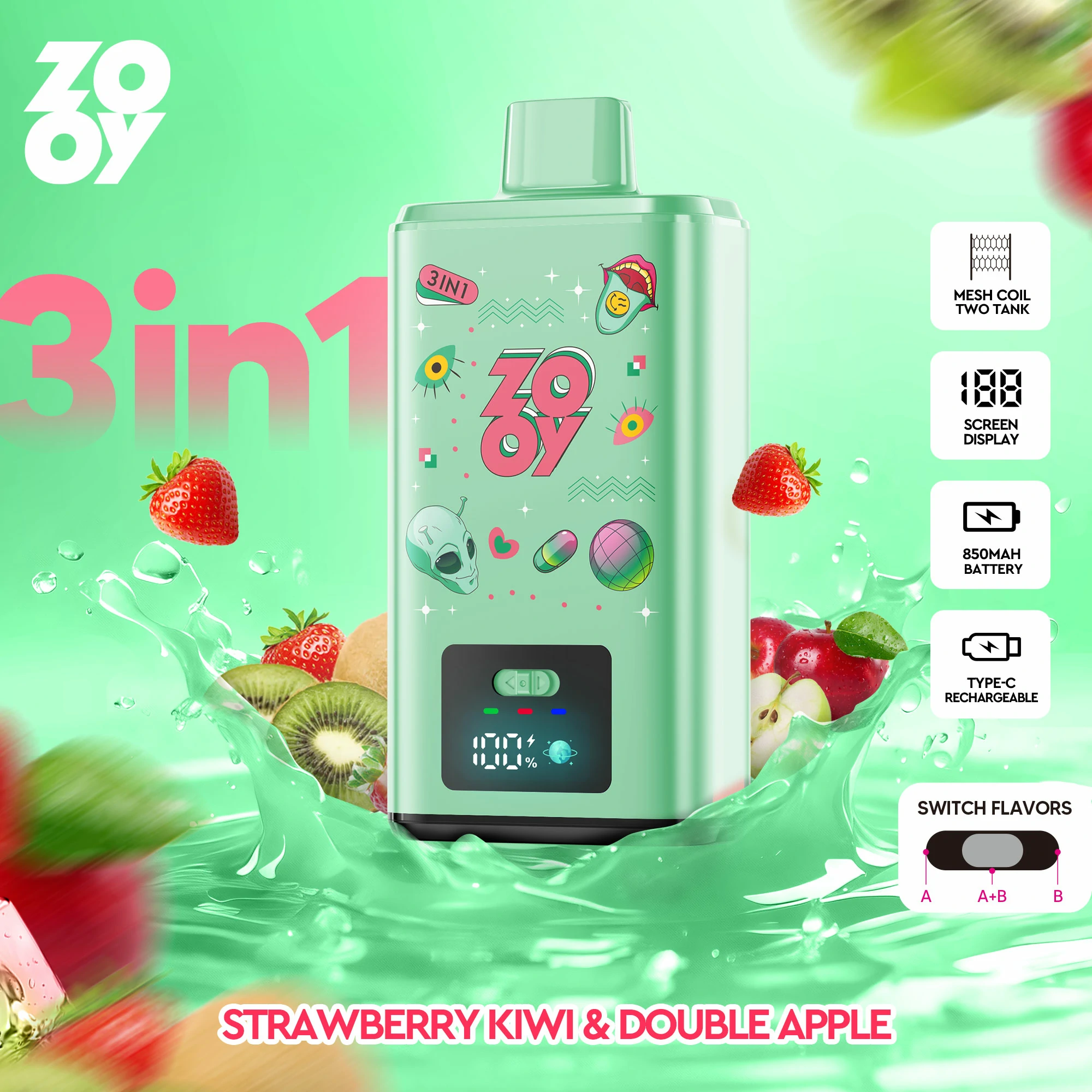 Zooy 150000パフ 3-in-1 使い捨て電子タバコ 画像6