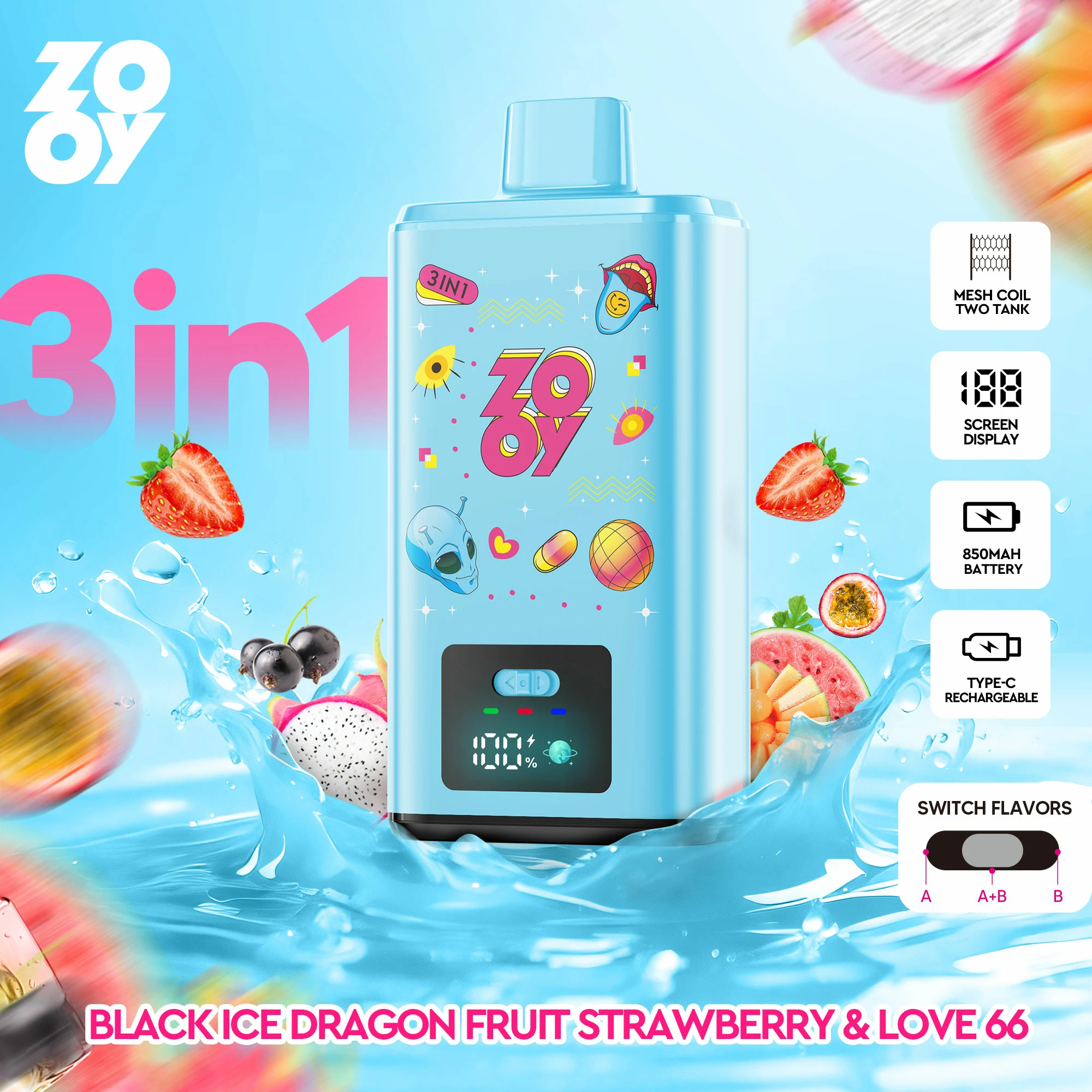 Zooy 150000パフ 3-in-1 使い捨て電子タバコ 画像8