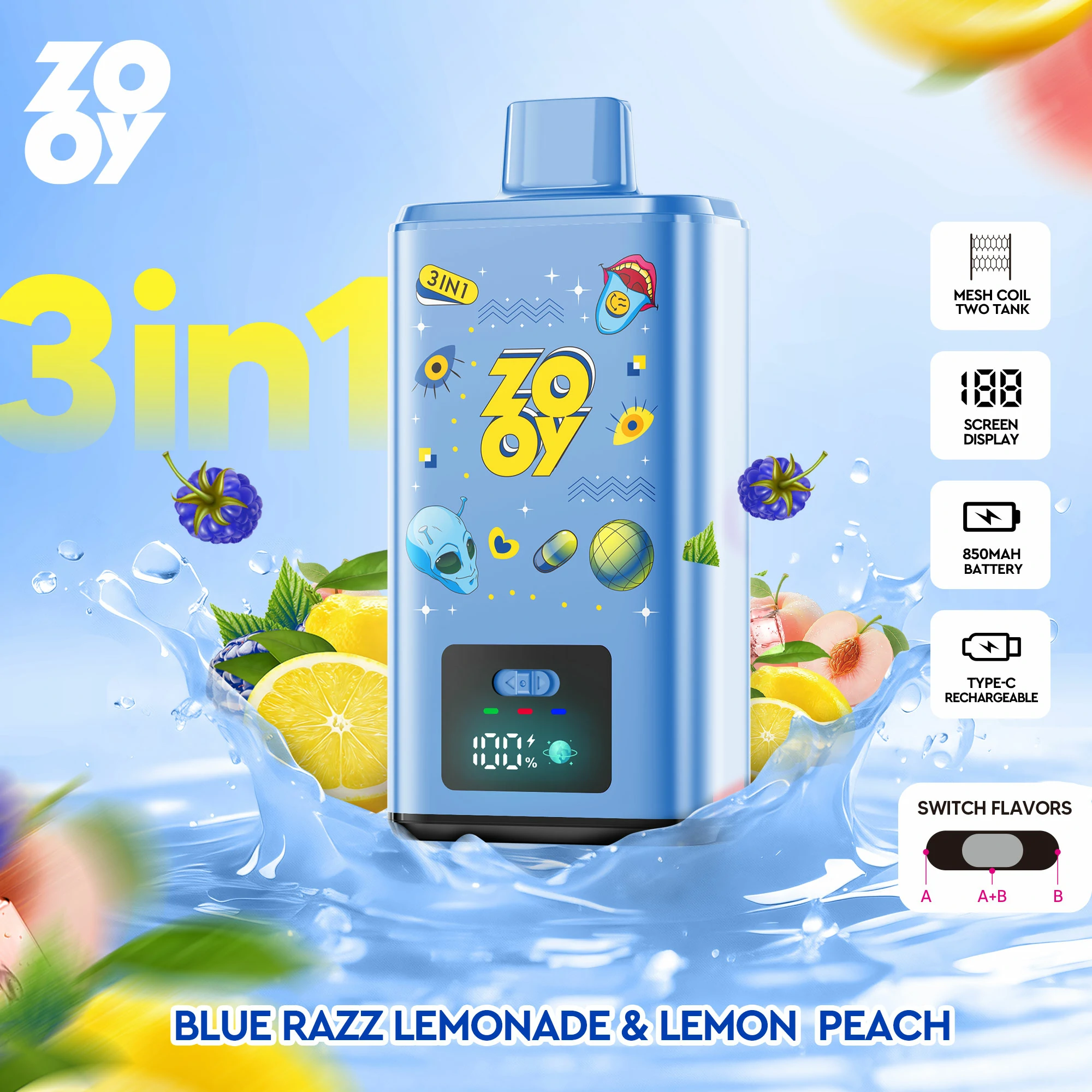 Zooy 150000パフ 3-in-1 使い捨て電子タバコ 画像7